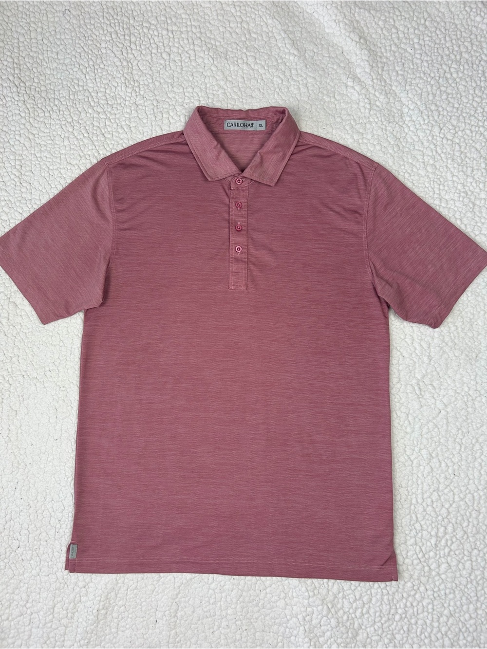 Cariloha Bamboo Polo Shirt Men's XL Heather Red Logo Stretch Soft Breathable